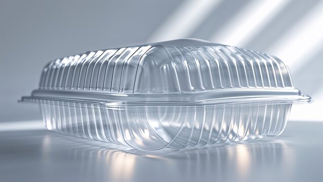 Clear Plastic Clamshell Packaging Texture with Light Reflection background
