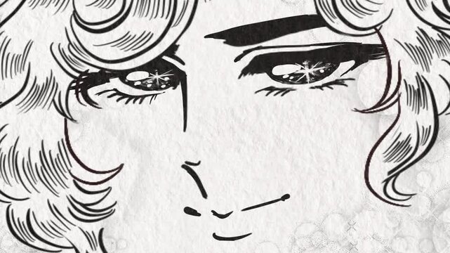 70年代少女漫画風イケメン番長が爽やかに話し出すアニメーション