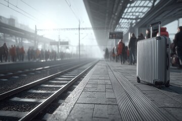 Abandoned suitcase: a silent threat in a bustling train platform. Safe travel abroad. Travel safety insights: lessons learned from an unexpected encounter. Travel vigilance. Travel awareness.