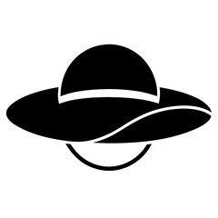 Simple silhouette of a sun hat isolated on white background