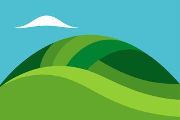 Obraz premium curved hill layered with greenery
