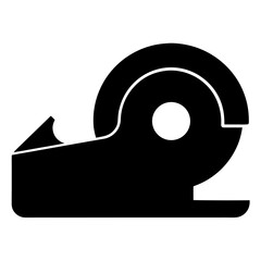 Black silhouette of a tape dispenser isolated on white background