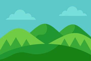 hills covered in fresh green grass