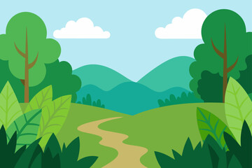 Obraz premium nature clearing with leafy greens