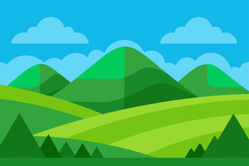 Obraz premium undisturbed nature with green hills