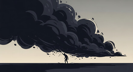 Confronting Darkness: A Symbolic Struggle with Inner Turmoil