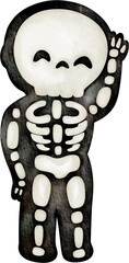 watercolor skeleton