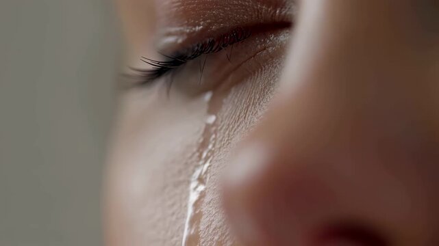 Close-up of tearful eyes