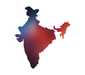 Multicolored political map of India in PNG format showing all states and union territories with clear boundaries and transparent background.