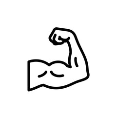 Fototapeta premium Strong arm flexing symbolizing fitness and strength