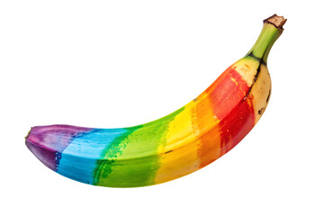 Colorful Rainbow Painted Banana On AI generated by PNG