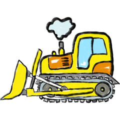Kids hand drawing construction transport 