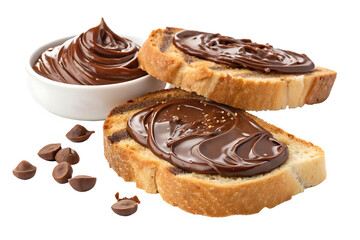 Delicious Chocolate Spread on Toasted Bread A Sweet Treat AI generated by PNG