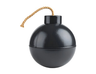 A classic dark spherical bomb with a long braided fuse ready to ignite a powerful reaction.