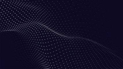 Abstract digital wave of particles. Futuristic point wave. Technology background vector. Vector illustration	