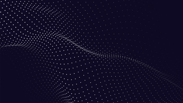 Abstract digital wave of particles. Futuristic point wave. Technology background vector. Vector illustration	