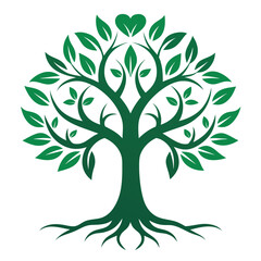 Obraz premium Tribal style tree of life with heart branches and intricate roots symbolic nature art