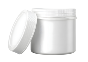 White plastic container isolated on transparent background