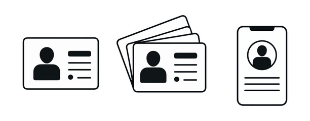 id card icon vector with photo badge illustration