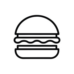 Minimalist Hamburger Icon – Simple Fast Food Line Drawing

