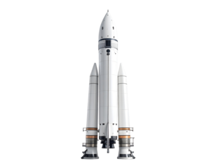 A powerful multi-stage rocket stands ready for its journey into the vast expanse of space