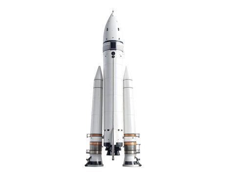 A powerful multi-stage rocket stands ready for its journey into the vast expanse of space - Powered by Adobe