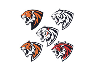 Modern Tiger Face Logo Collection – Esport and Brand Use