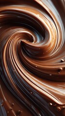 Smooth chocolate swirl creates rich texture in culinary preparation