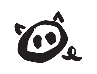 돼지 코 손그림 서예