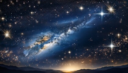 Fototapeta premium stars and galaxy outer space sky night universe black starry background of shiny starfield