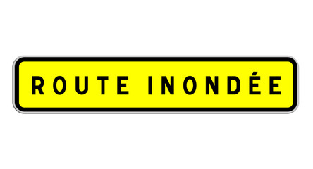 Panneau Route Inondée, Signalisation d'Avertissement pour Zones à Risque et Sécurité Routière