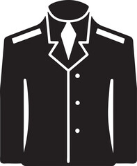 military uniforms silhouette, black and white silhouette, vector and illustration