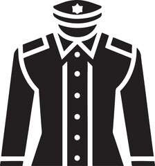 military uniforms silhouette, black and white silhouette, vector and illustration