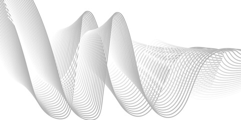 Smooth Grey Wave Vector with Transparent Background &ndash; Stylish Tech Flow Line Pattern for Futuristic Interface and Modern Product Design