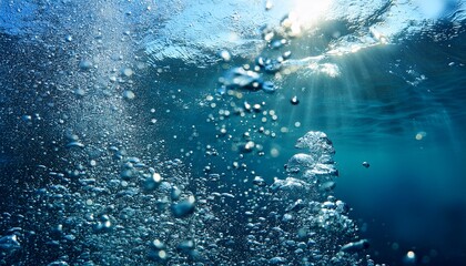 a close up shot capturing the dynamic and tranquil underwater surface dotted with bubbles offering a calming and soothing visual that s both refreshing and mesmerizing