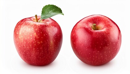 fresh red apple isolated on white background with clipping path