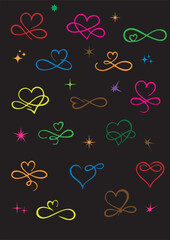 Intertwined Heart Sign Infinity Love Forever Stock Pride and Polyamory Concept Vector