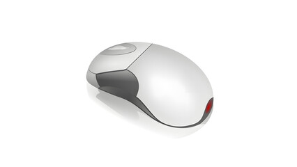 White and Grey Ergonomic Wireless Mouse – Modern Computer Peripheral Vector Art