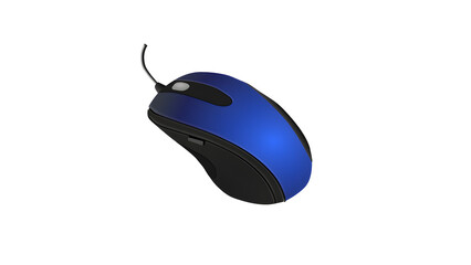 Blue Wired Computer Mouse – Simple Tech Accessory Vector Icon