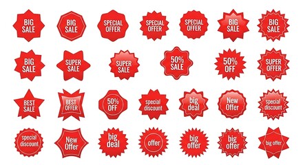 Scarlet Burst of Savings A Medley of Red Sale Tags beckons you with Deals Offers and Discounts A shopping spree for