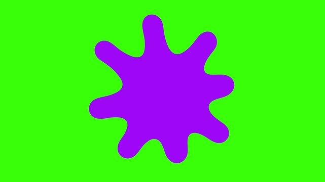 Colorful Paint Splatter Animation - 2D Emboss Effect on Green Screen