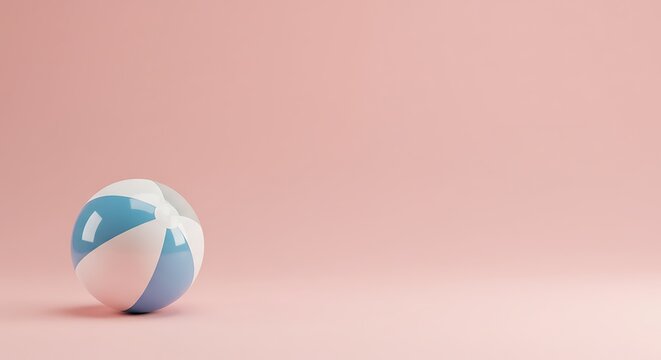 blue ball summer on the pink background