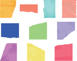 Torn Colorful Paper Set