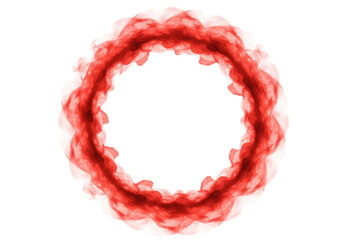 Abstract red circular design with soft edges, resembling smoke or light, ideal for backgrounds