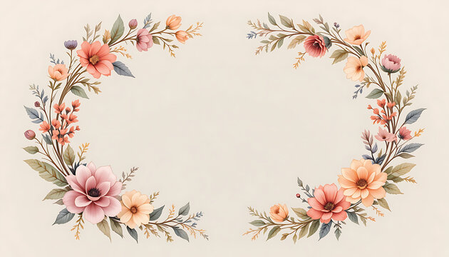 floral frame with flowers