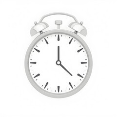 clock time icon, white background. Generative AI