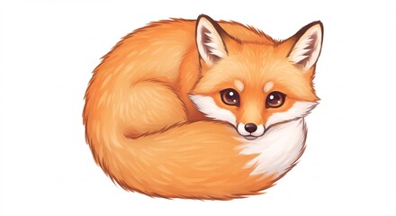 Obraz premium 愛らしい狐 丸く可愛い 柔らかな毛並み 優しい光 (Aisirasii kitsune maruku kawaii yawarakana kenami yasashii hikari) This translates roughly to: 