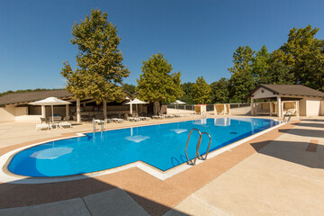 Outdoor swimming pool at modern resort