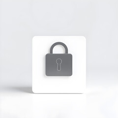 Fototapeta premium lock privacy icon, white background. Generative AI
