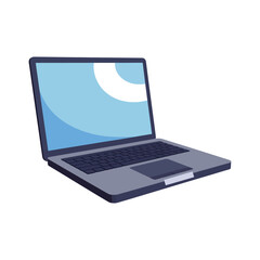 Sleek modern laptop with blue screen portable computer